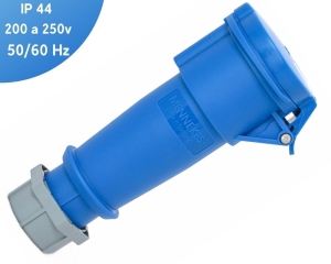TOMACORRIENTE AÉREO 32A 2P+T 250V AZUL 6H IP44 MENNEKES