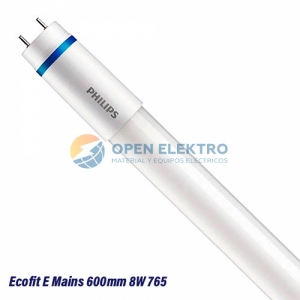 TUBO FLOURESCENTE LED T8 8W 6500K 220-240V G13 600MM ECOFIT E MAINS PHILIPS