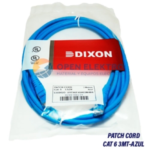 PATCH CORD DIXON CAT.6 LSZH 3MTS AZUL