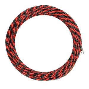 WINCHA PASACABLE POLIESTER TRENZADO 20 METROS 6.5MM2 ROJO NEGRO