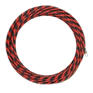 WINCHA PASACABLE POLIESTER TRENZADO 30 METROS 6.5MM2 ROJO NEGRO
