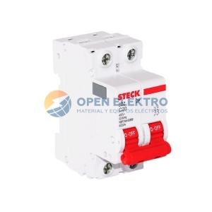INTERRUPTOR LLAVE TERMOMAGNETICO TERMICA MONOFASICA 2X25A 6KA/415V 10KA/220V CURVA C STECK