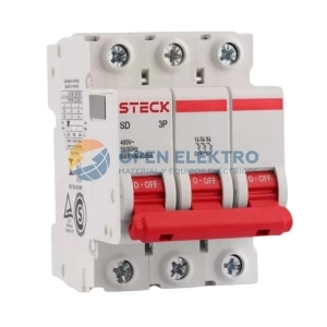 INTERRUPTOR LLAVE TERMOMAGNETICO TERMICA TRIFASICA P/RIEL 3X32A 400VAC 6KA STECK