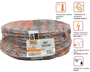 CABLE VULCANIZADO 2X14 AWG X 1OO M