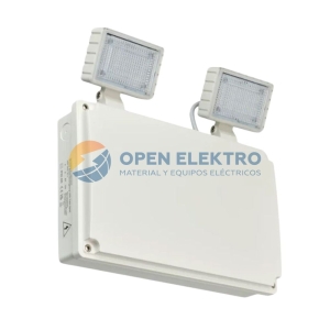 LUMINARIA DE EMERGENCIA LED 2X 9W 220V 1140LM 3H IP65 EXTERIOR