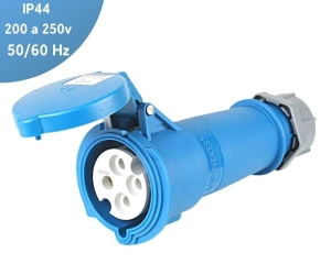 TOMA AEREO 16AMP 3P+T 250V AZUL 9H IP44 MENNEKES