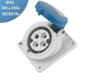 TOMA EMPOTRABLE 16AMP 3P+T 250V AZUL 9H IP44 MENNEKES
