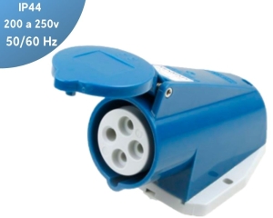 TOMA VISIBLE 16AMP 3P+T 250V AZUL 9H IP44 MENNEKES