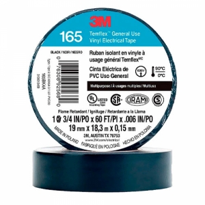 CINTA AISLANTE TEMFLEX 165 VINILO 3/4&QUOT;X 18MTS NEGRO