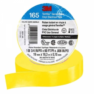 CINTA AISLANTE TEMFLEX 165 VINILO 3/4&QUOT;X 18MTS AMARILLO