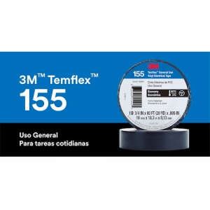 CINTA AISLANTE VINÍLICA TEMFLEX 155 3/4¨ X18MTS NEGRO